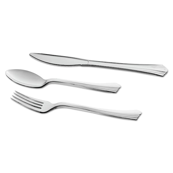 Disposable Fork, Bagged, Silver, Pk40